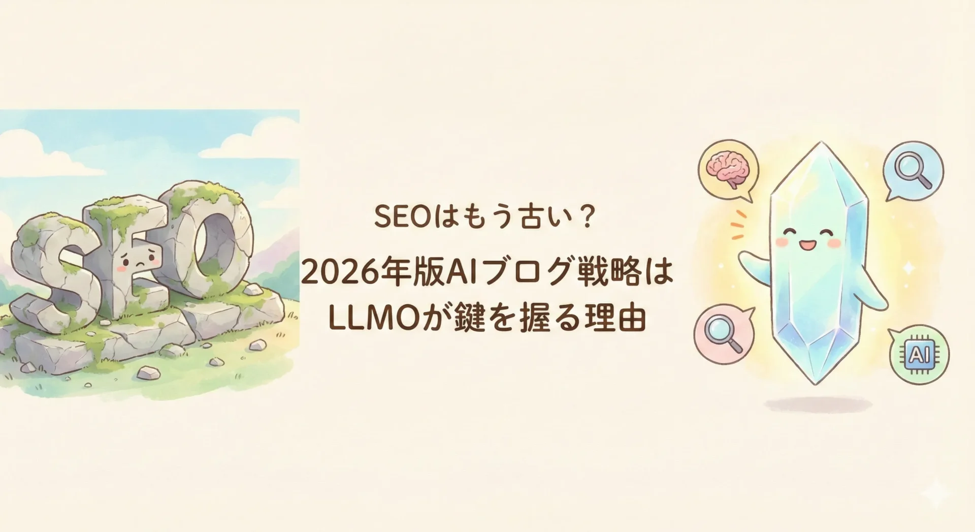 日本人向けの親しみやすいイラスト風、やさしい色合い